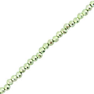 Abalorios faceteados redondos 2mm Verde met&aacute;lico