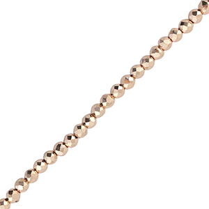 Abalorios faceteados redondos 2mm Dorado rosa met&aacute;lico