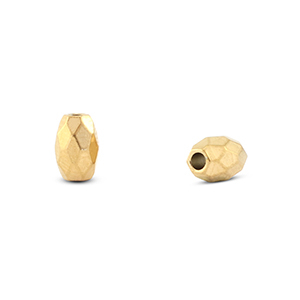 Abalorios de acero inox faceteados &oacute;valo Dorado