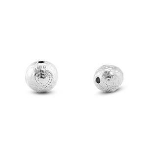 Abalorios de acero inox flor Plateado