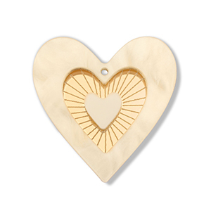 Colgantes llamativos coraz&oacute;n Amarillo claro-dorado