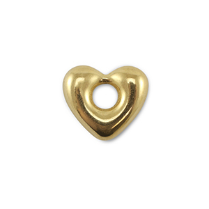 Fornituras acero inox coraz&oacute;n Dorado