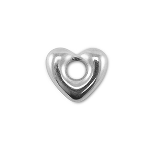 Fornituras acero inox coraz&oacute;n Plateado