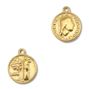 Colgantes Acero Inox moneda Dorado