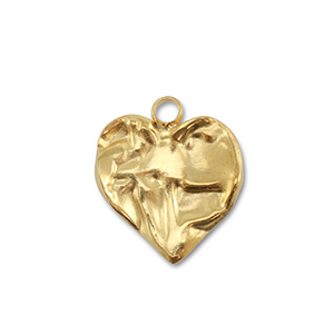 Colgantes Acero Inox coraz&oacute;n Dorado