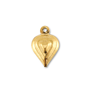 Colgantes Acero Inox coraz&oacute;n Dorado