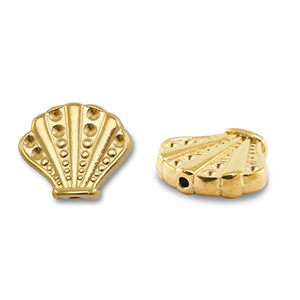 Abalorios Acero Inox conchas Dorado