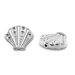Abalorios Acero Inox conchas Plateado