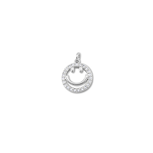 Metal TQ lat&oacute;n colgante smiley Plata