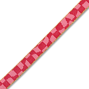 Cinta con texto con bloques Rosa-rojo-dorado