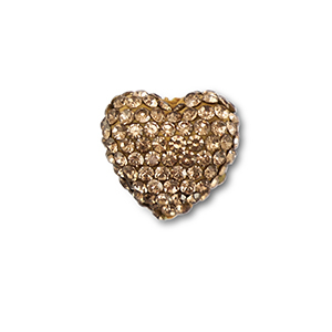 Abalorios bohemios coraz&oacute;n Marr&oacute;n taupe