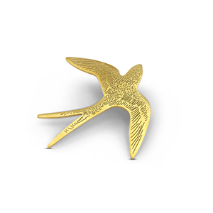 Broches golondrina Dorado