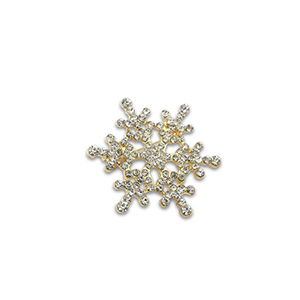 Broches copo de nieve Dorado