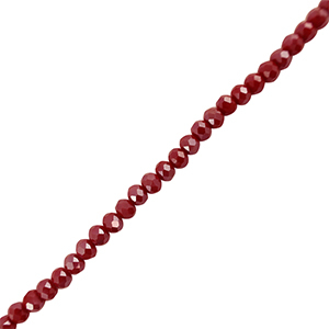 Abalorios faceteados disco 6x4mm Rojo oscuro