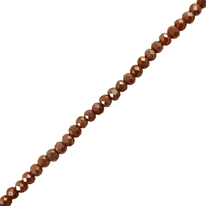 Abalorios faceteados disco 6x4mm Rojo oscuro-marr&oacute;n