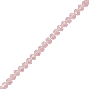 Abalorios faceteados disco 4x3mm Rosa claro