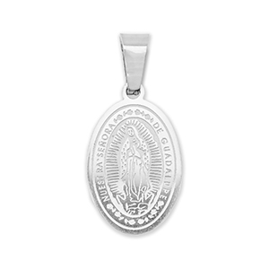 Colgantes Acero Inox &oacute;valo religiosa Plateado