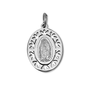 Colgantes Acero Inox &oacute;valo religiosa Plateado
