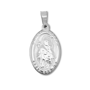 Colgantes Acero Inox &oacute;valo "Saint Joseph" Plateado
