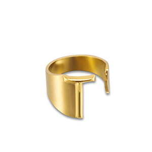 Anillos Acero Inox letra T Dorado