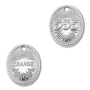 BY31&reg; Colgante Acero inox n&uacute;meros angelicales 555 / change Plateado