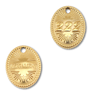 BY31&reg; Colgante Acero inox n&uacute;meros angelicales 222 / alignment Dorado