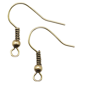 Pendientes de gancho met&aacute;lico DQ Bronce viejo (sin n&iacute;quel)
