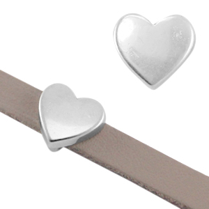 Correderas met&aacute;licas DQ coraz&oacute;n &Oslash;5.2x2.2mm plata vieja (sin n&iacute;quel)