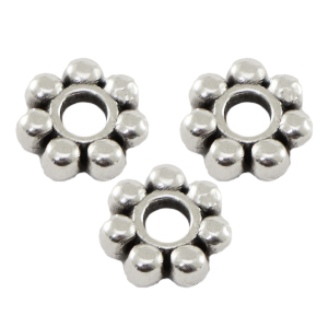 Abalorios met&aacute;licos DQ anillo separador Bali 6mm Plata vieja (sin n&iacute;quel)