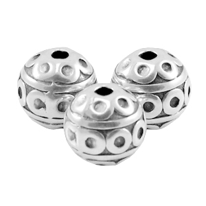 Abalorios met&aacute;licos DQ 8mm deco Plata vieja (sin n&iacute;quel)