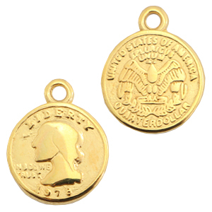 Colgantes met&aacute;licos DQ monedas Dorado (sin n&iacute;quel)