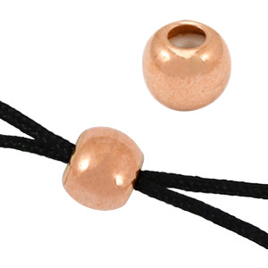 Abalorios de cierre deslizante met&aacute;licos DQ 5mm Oro rosado (sin n&iacute;quel)