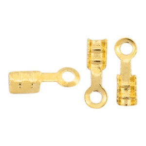 Fornituras met&aacute;licas DQ terminal para cintas 2mm oro (sin n&iacute;quel)