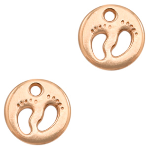 Colgantes met&aacute;licos DQ piecitos Oro rosado (sin n&iacute;quel)