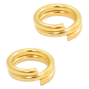 Fornituras met&aacute;licas DQ anillo doble 7mm Dorado (sin n&iacute;quel)