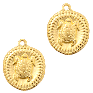 Colgante met&aacute;lico DQ tortuga Oro (sin n&iacute;quel)