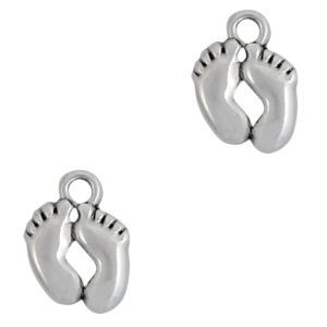 Colgantes met&aacute;licos DQ piececitos Plata vieja (sin n&iacute;quel)