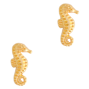 Abalorios met&aacute;licos DQ caballito de mar Dorado (sin n&iacute;quel)