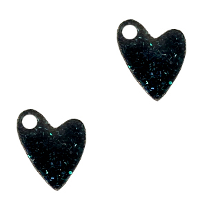 Colgantes Plexx coraz&oacute;n brillante Negro