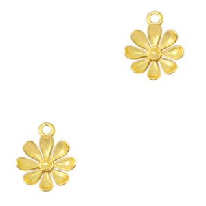 Colgantes met&aacute;licos DQ flor Dorado (sin n&iacute;quel)