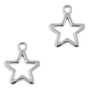 Colgantes met&aacute;licos DQ estrella Plata vieja (sin n&iacute;quel)