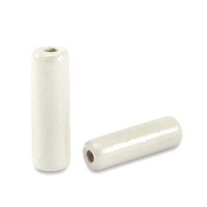 Abalorios de cer&aacute;mica griega DQ tubo Blanco crema