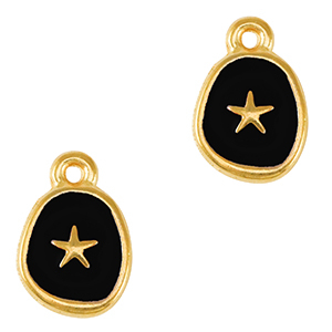 Colgantes met&aacute;licos DQ estrella de mar Dorado-negro (sin n&iacute;quel)