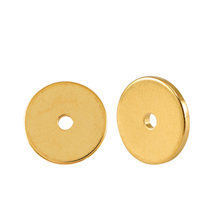 Abalorios met&aacute;licos DQ disco rondeles 10mm Dorado (sin n&iacute;quel)