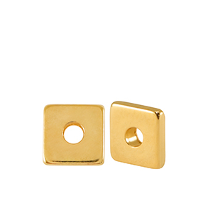 Abalorios met&aacute;licos DQ disco cuadrado 5mm Dorado (sin n&iacute;quel)