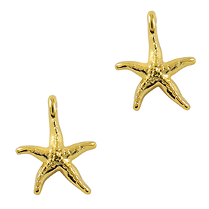 Colgantes met&aacute;licos DQ estrella de mar Dorado (sin n&iacute;quel)