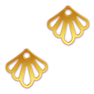 Colgantes llamativos concha Amarillo met&aacute;lico