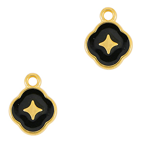 Colgantes met&aacute;licos DQ estrella Dorado-negro (sin n&iacute;quel)