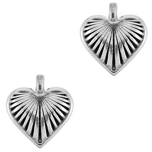 Colgantes met&aacute;licos DQ coraz&oacute;n Plata vieja (sin n&iacute;quel)