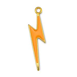 Colgantes met&aacute;licos DQ rel&aacute;mpago Naranja-Dorado (sin n&iacute;quel)